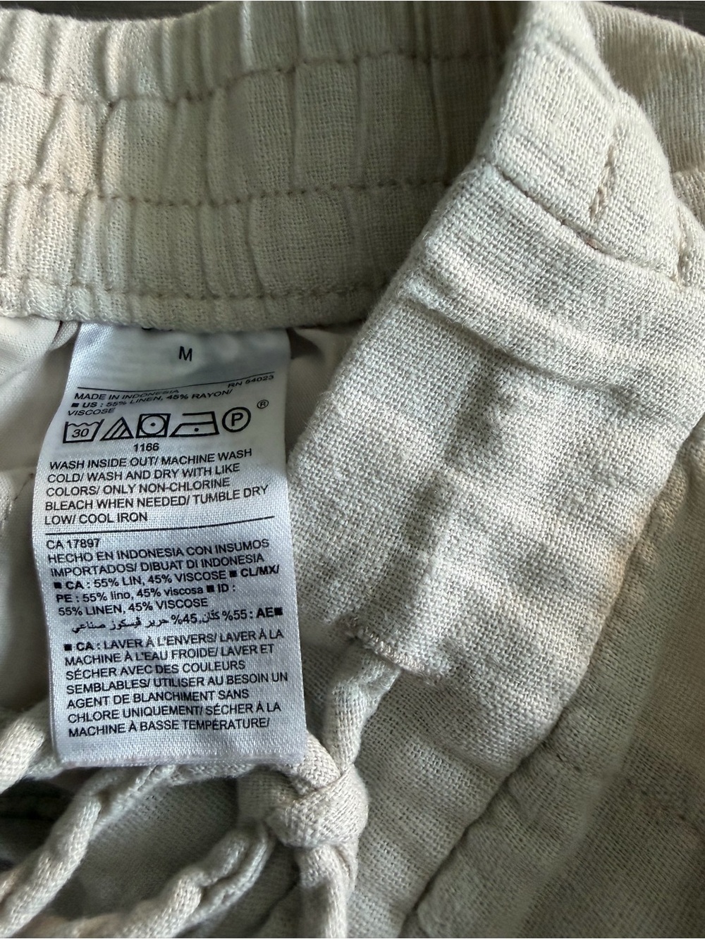Old Navy Linen Blend Pull On Pants Beige Size Medium - Picture 4 of 6
